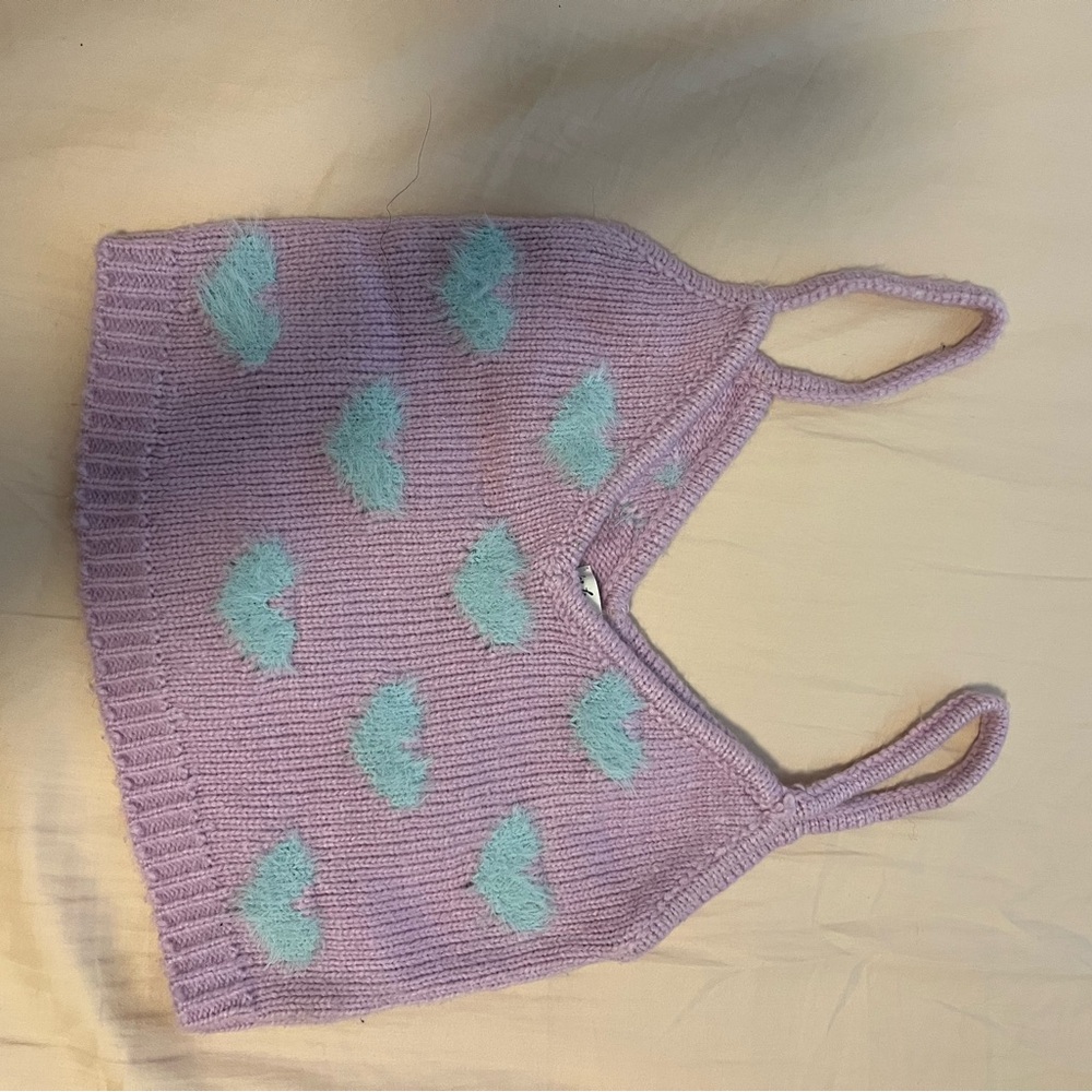 For Love and Lemons Heart Pattern Knit Top
